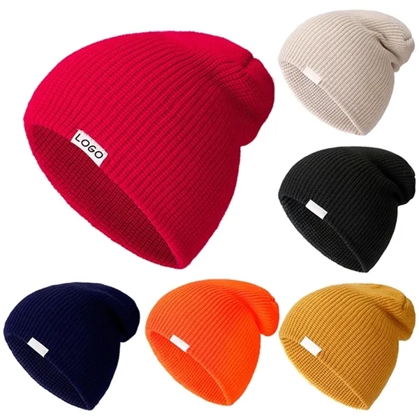 Warm knitted hat for autumn and winter 6