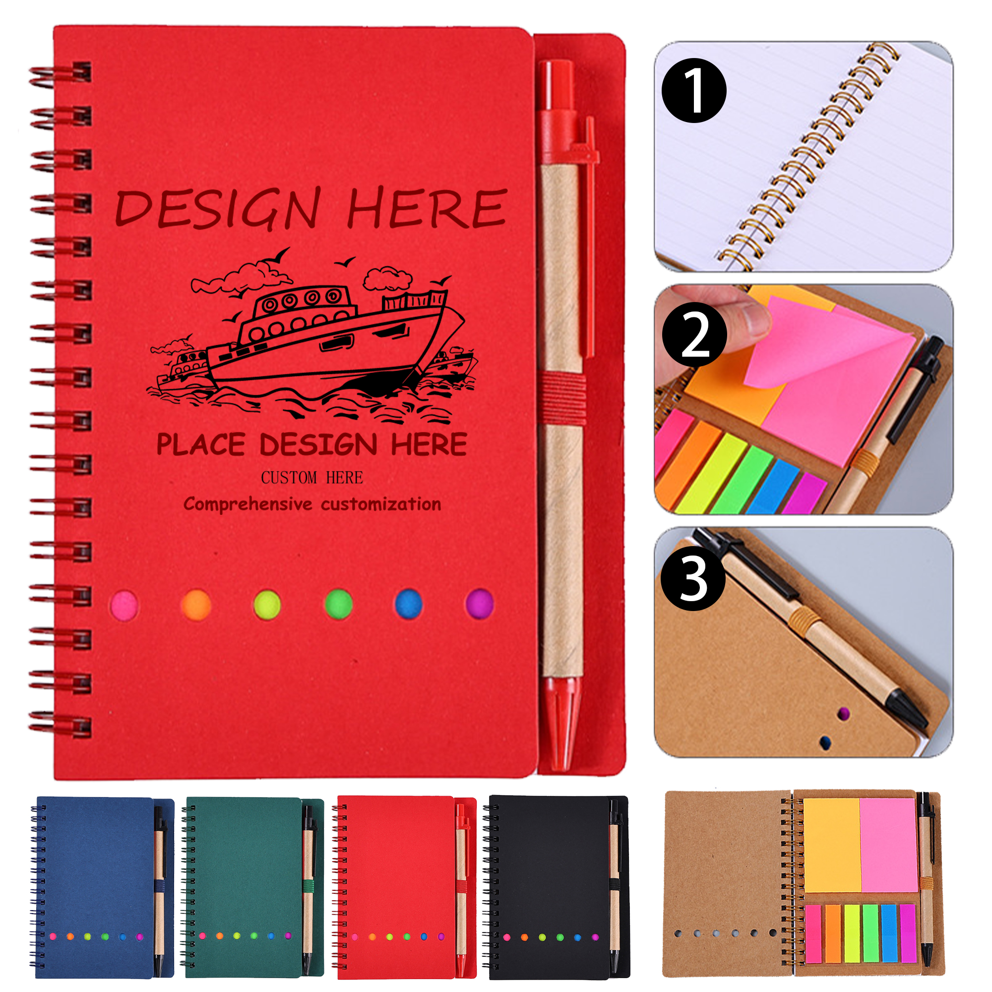 Portable A5 Notepad with Pen 3