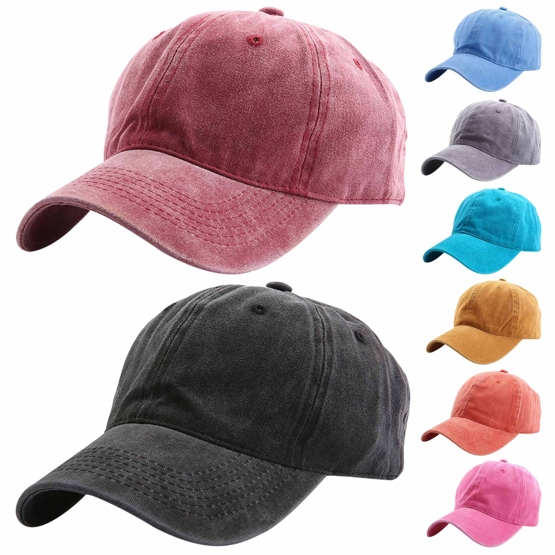 Washed Cotton Denim Baseball Cap 2