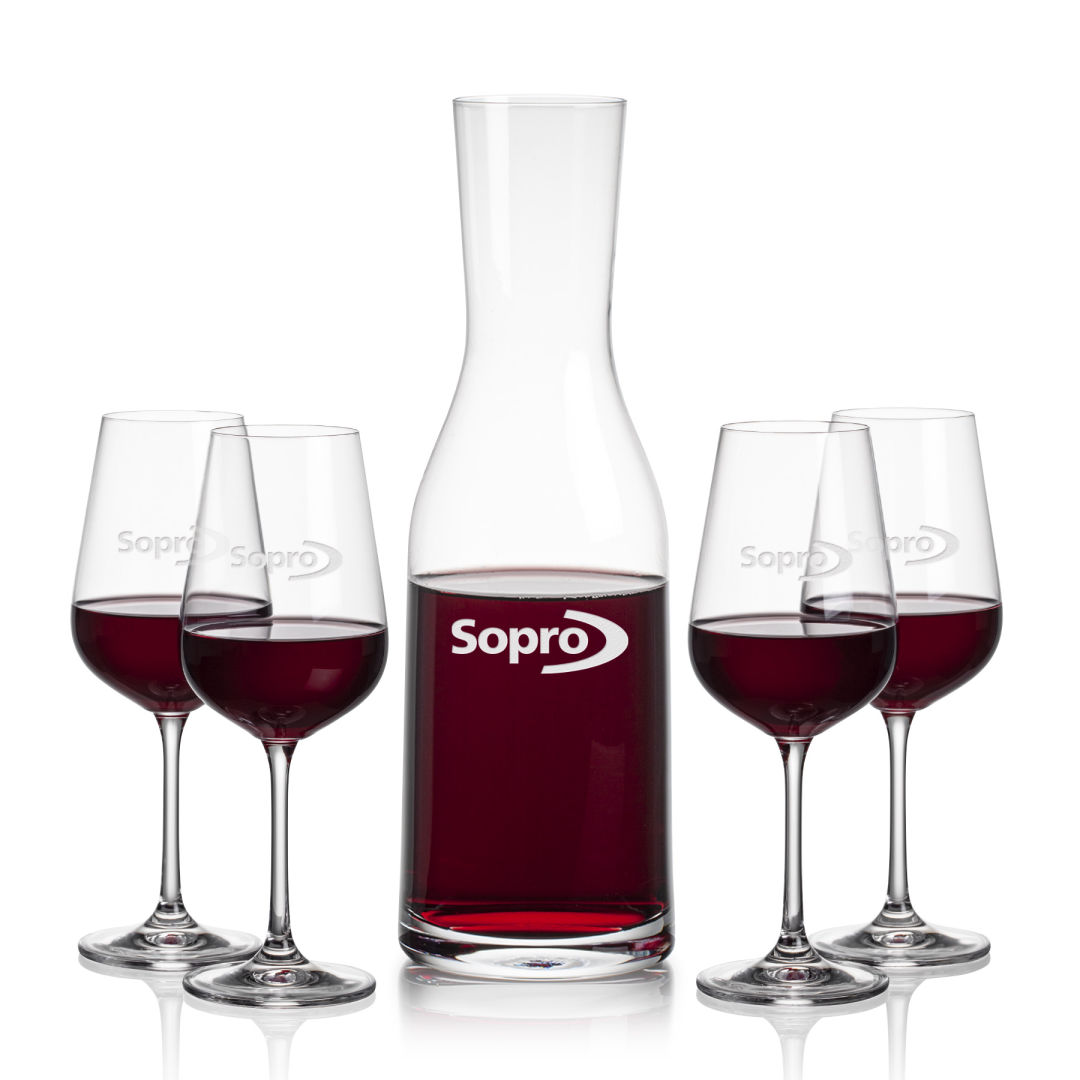 Caldmore Carafe & Laurent Wine, custom glassware with logo imprint 8
