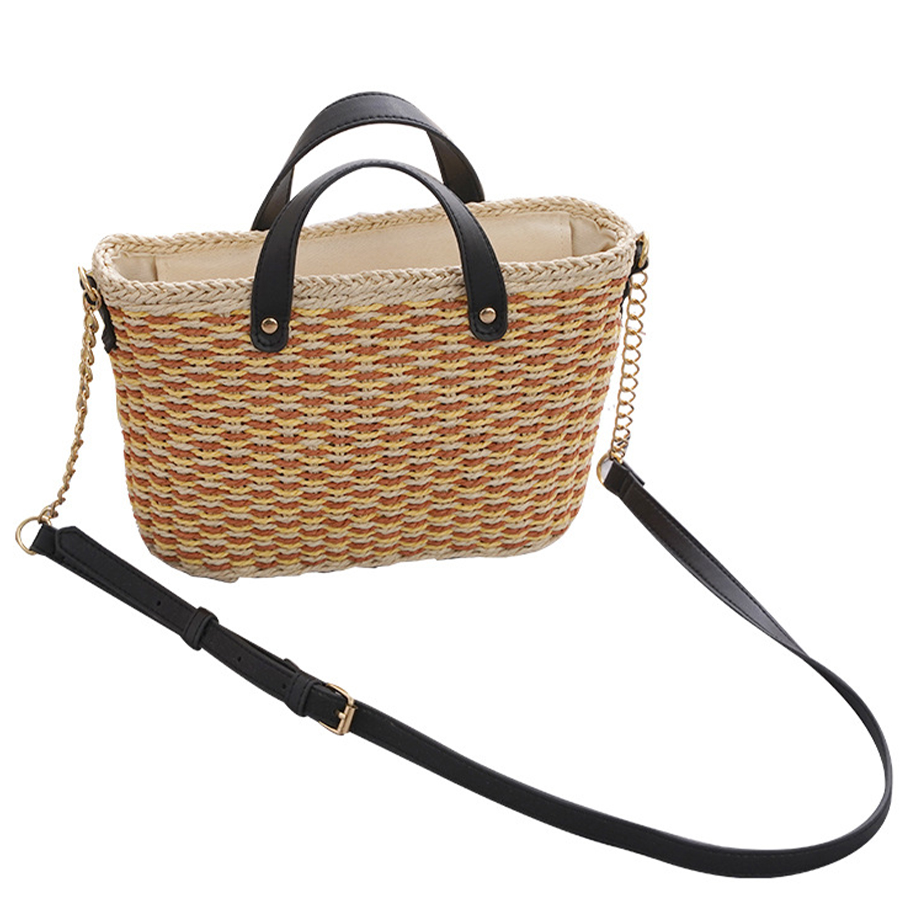 Jute Vintage daily commute diagonally across straw bags 6