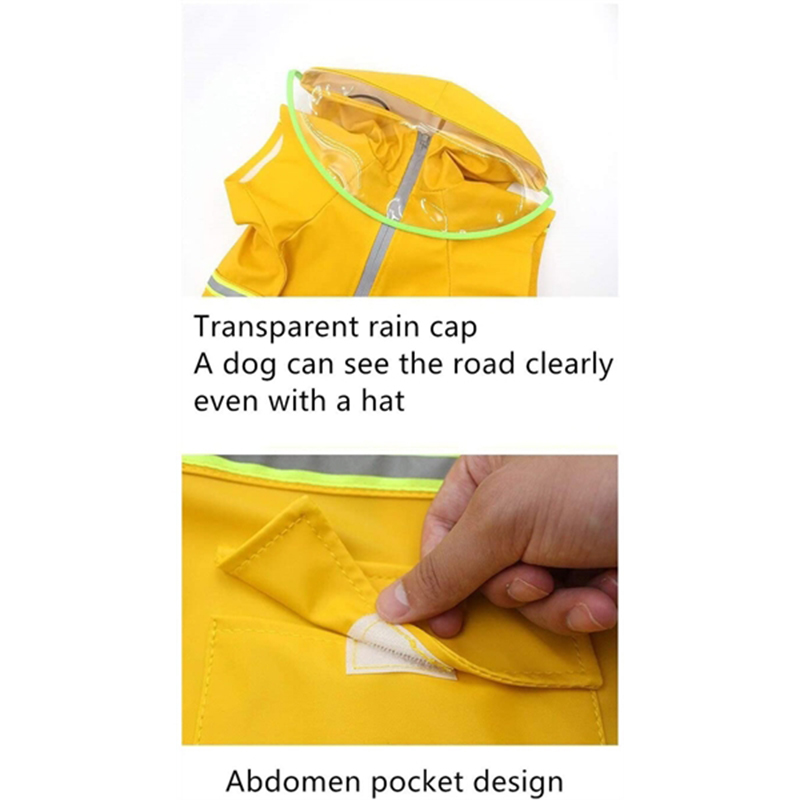 Raincoats for Large Dogs with Reflective Strip Rain 3