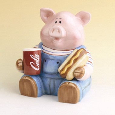 3 IN 1 PORCELAIN PIGGY COOKIE JAR 2