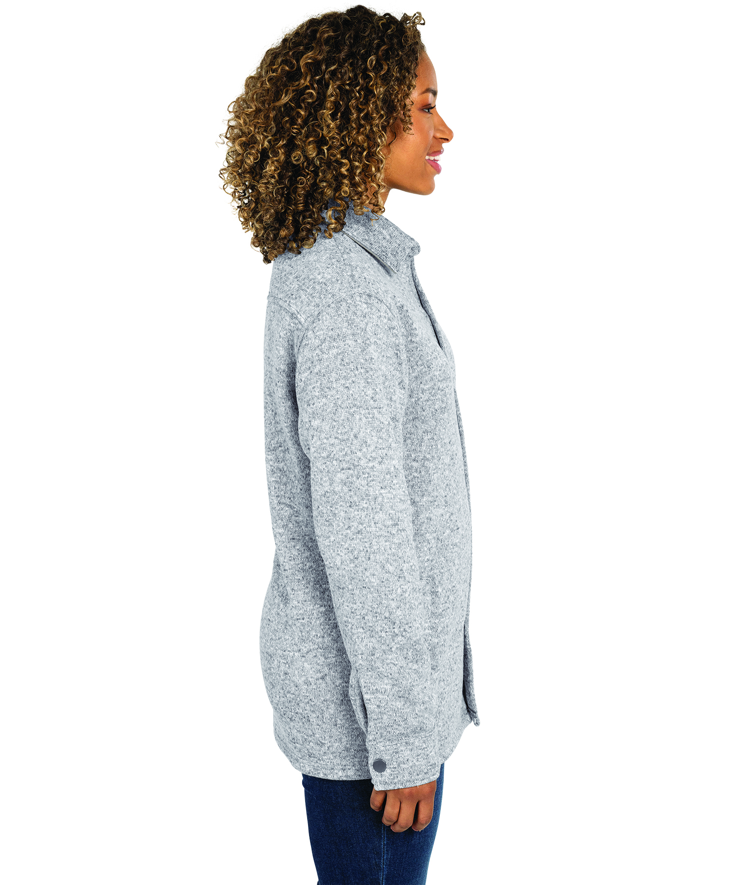 Heathered Fleece Snap Shacket 92