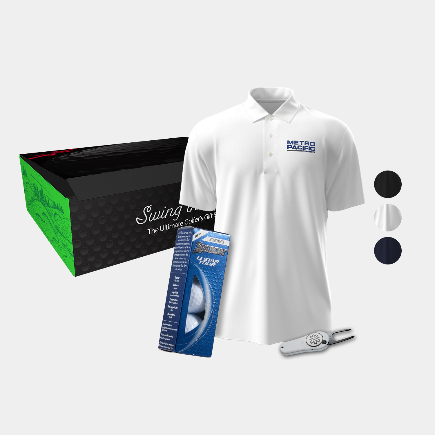 PGA TOUR® Men's Polo Shirt, Srixon® Golf Balls & Pitchfix® 2.5 Divot Tool Gift Set 7