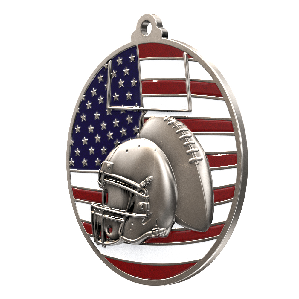 Football Patriotic Medallion (2-3/4") 8