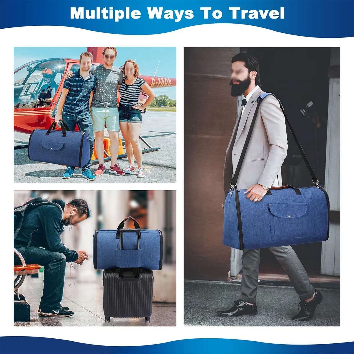 4 in 1 Hanging Suit Convertible Travel Carry on Garment Bag 6