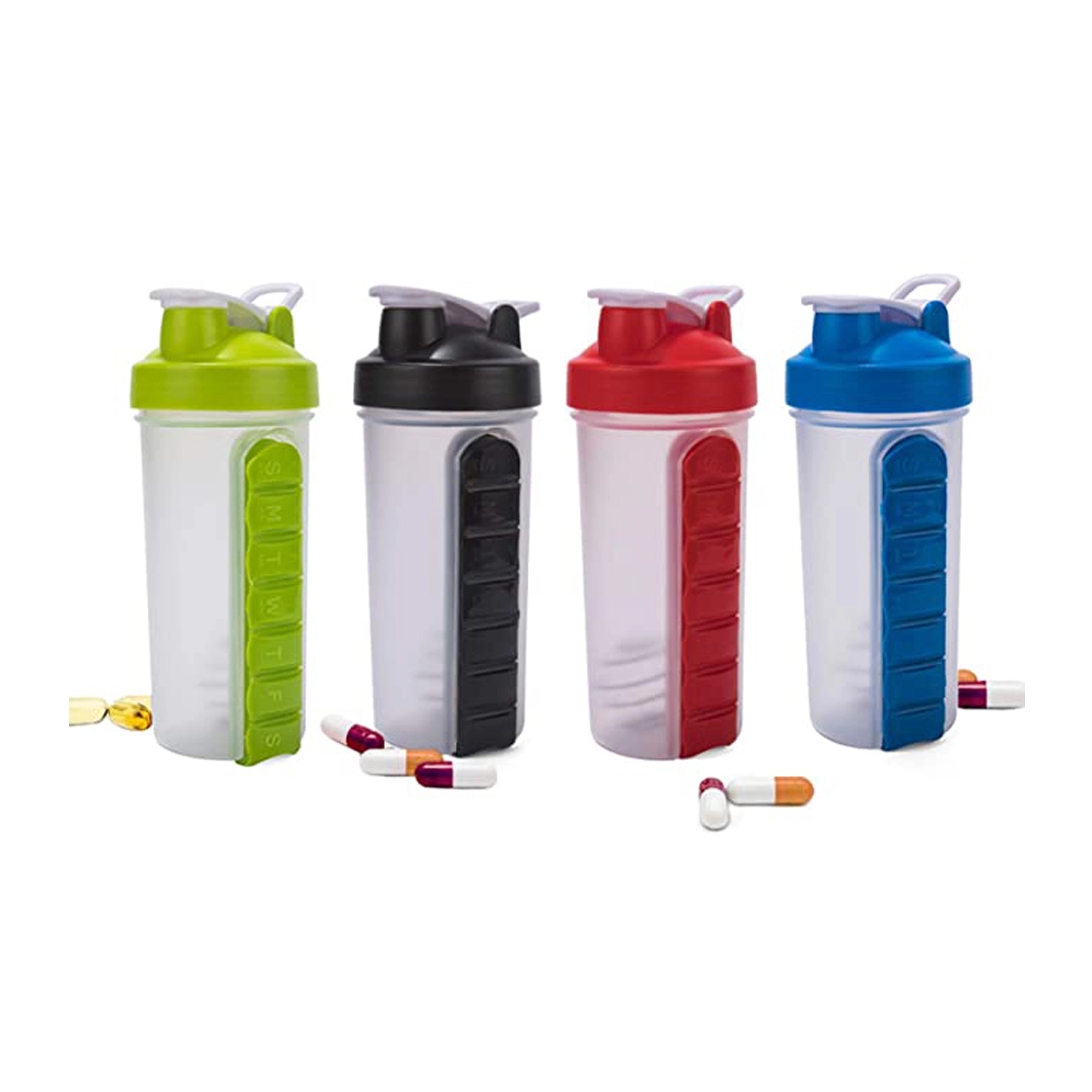 23 Oz Shake Bottle With 7 Days Pill Organizer 4