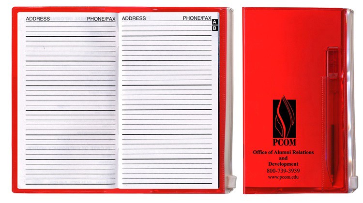 Address Book w/ Zip Back Planner & Clear Pen - Translucent Color Cover 4