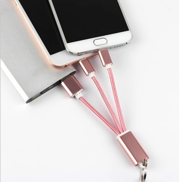 Metal 3-in-1 Charging Cable w/ Key Ring 1