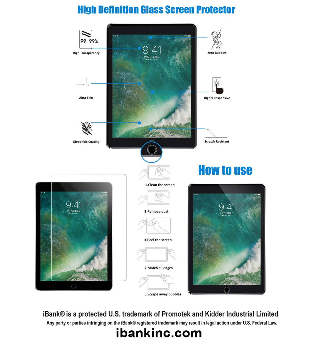 iBank ® iPad Tempered Glass Screen Protector 3