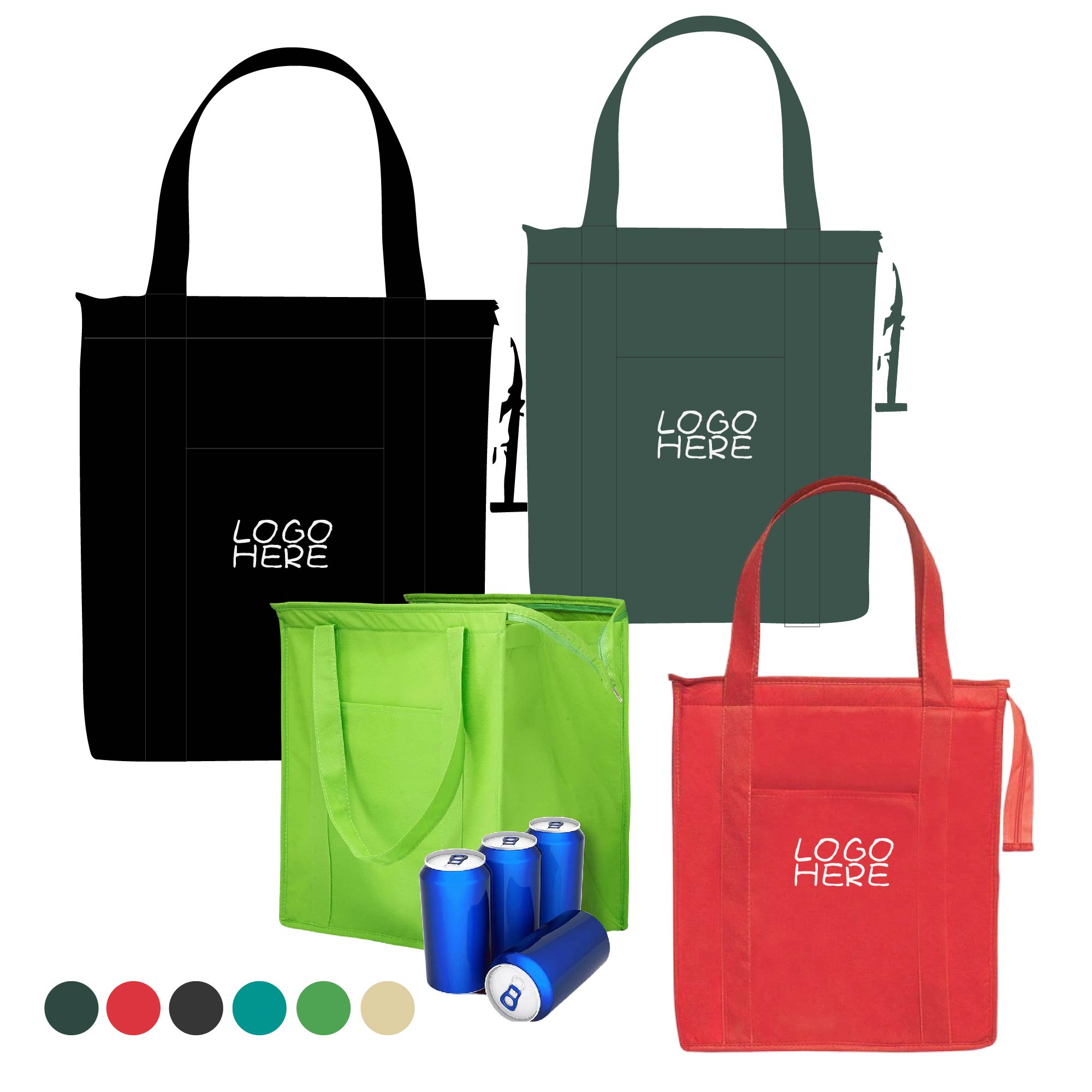 Large Insulated Zipper Tote Bag 2