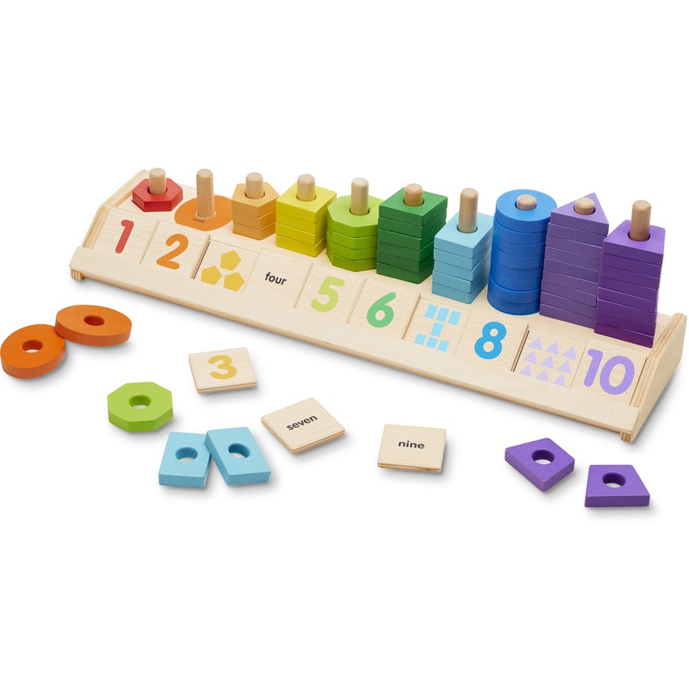 Melissa & Doug Counting Stackers - 55 Shapes 10 Tiles 1