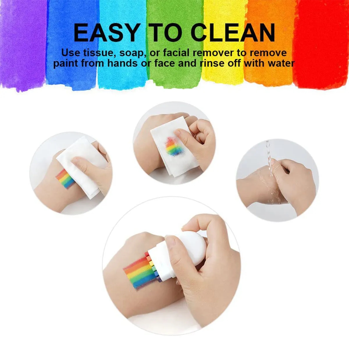 Celebration Party Marches Gay Pride Day Rainbow Face Paint 5
