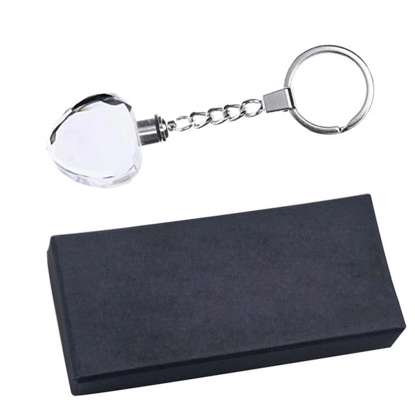 Heart-Shaped Crystal Keychain With LED Light 1