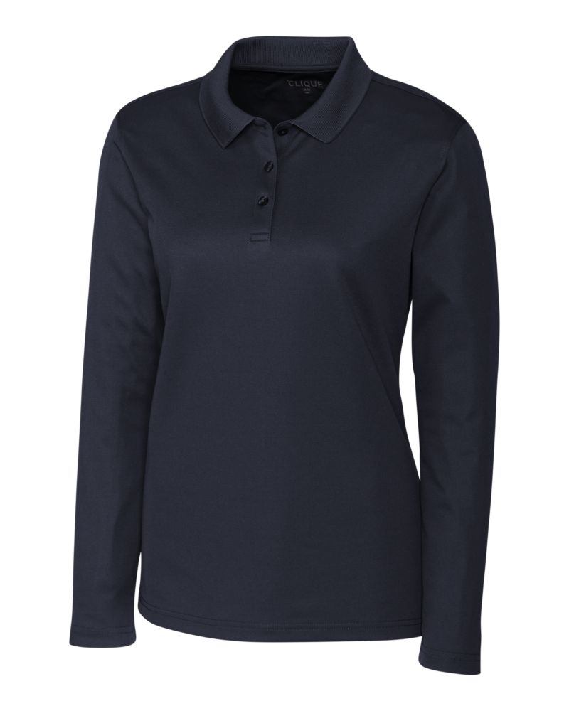 Clique Spin Solution-dyed Performance Pique Womens Long Sleeve Polo 36