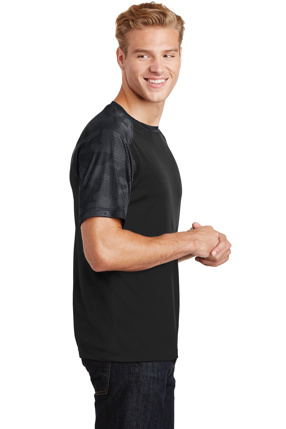 Sport-Tek CamoHex Colorblock Tee. ST371 5