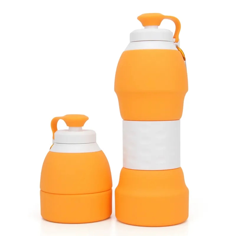 20oz Food Grade Silicone Folding Water Bottle 11