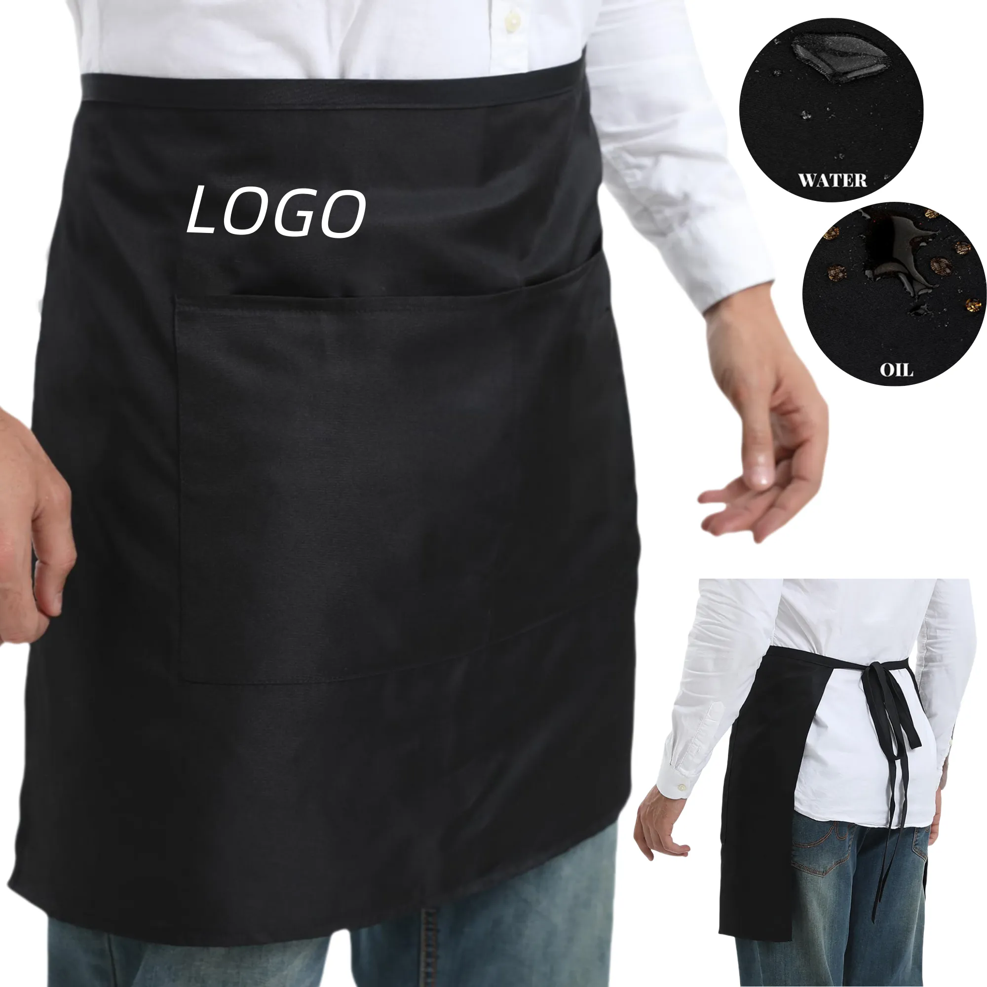 Waiter Short Waist Apron With Two Pockets 2