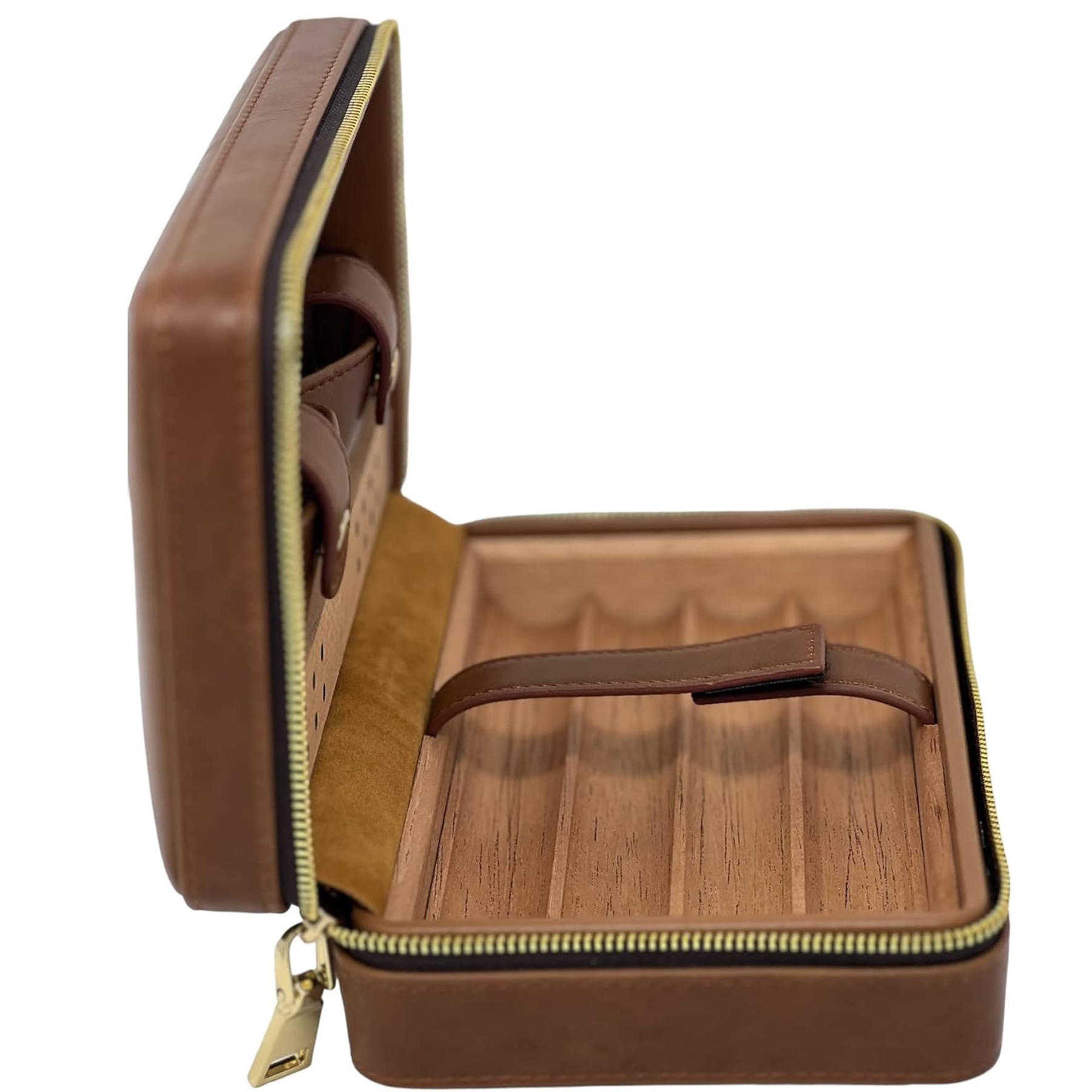 Luxury Leather Cigar Case with Cedar Wood Lining 3