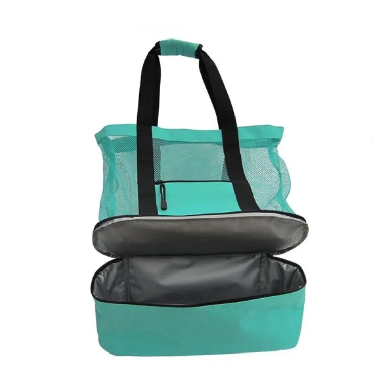 Canvas Beach Tote with Insulated Cooler, custom tote bag with logo imprint 6