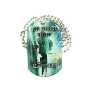 Dog Tag pendant with ball chain necklace (Double Sided)