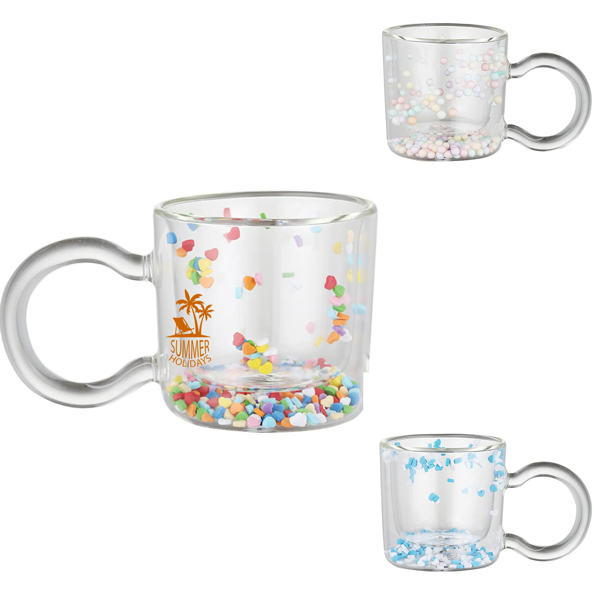 Double-layered Glass Cup with Flowing Sand