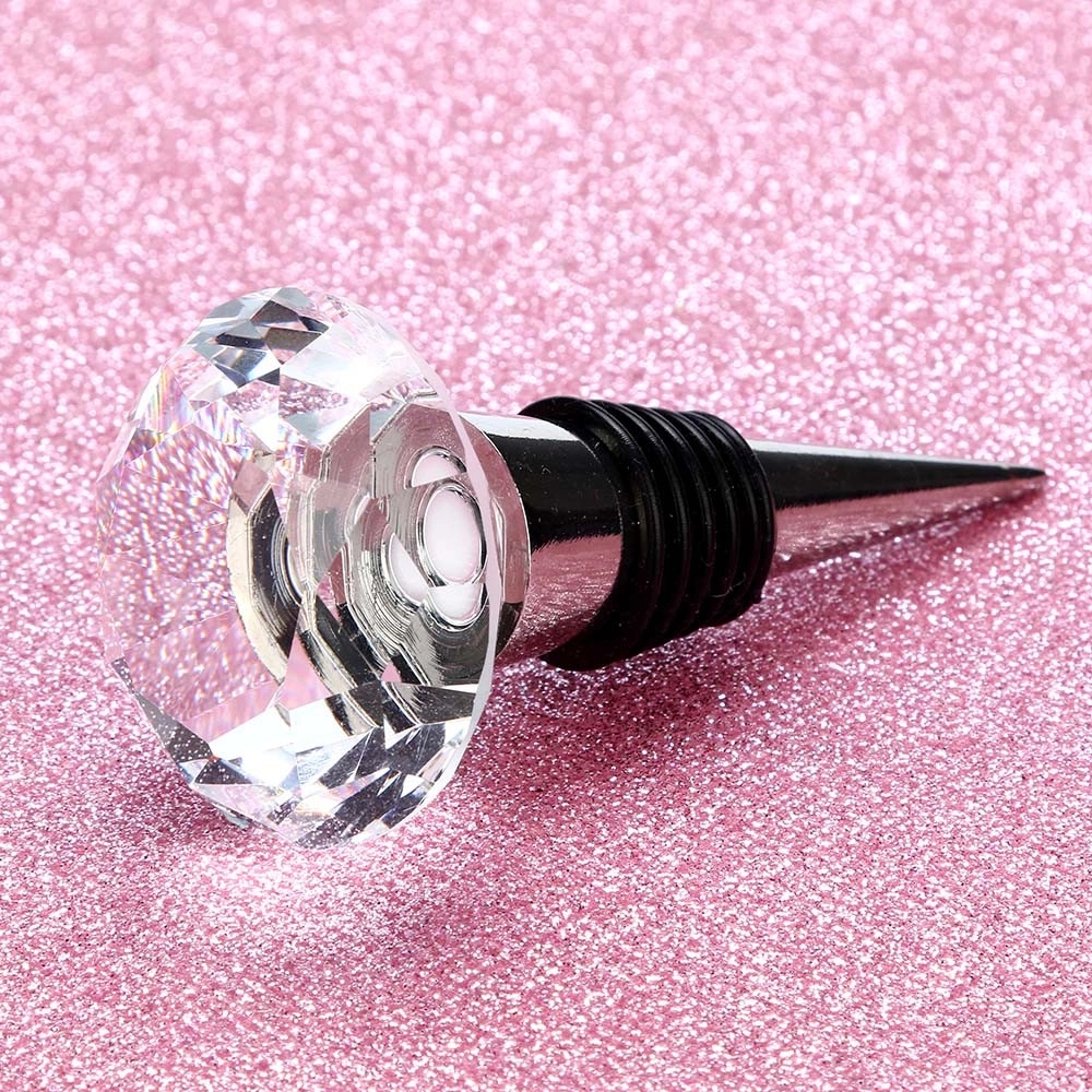 GLASS CRYSTAL WINE BOTTLE STOPPER - DIAMOND SHAPE 4