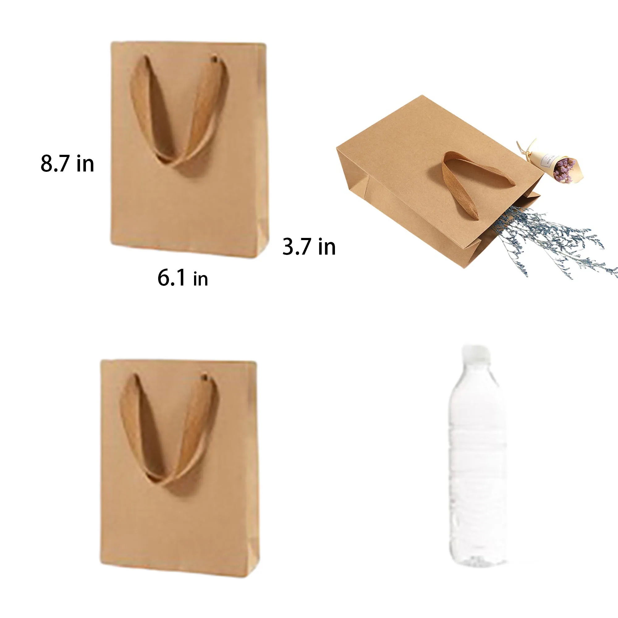 Brown Kraft Paper Gift Tote Bags with Cloth Handles 5