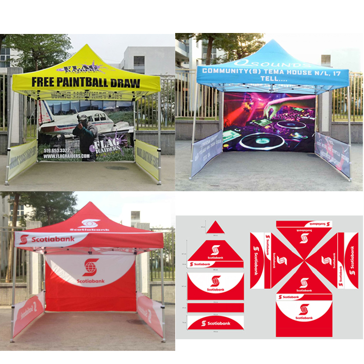 10' x 10' Pop Up Tent Top With Back Wall 1