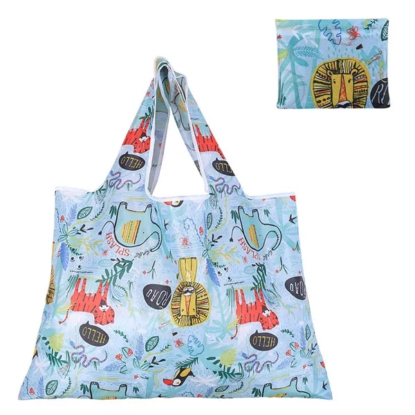 Full Color Jumbo Reusable Foldable Grocery Bags 5
