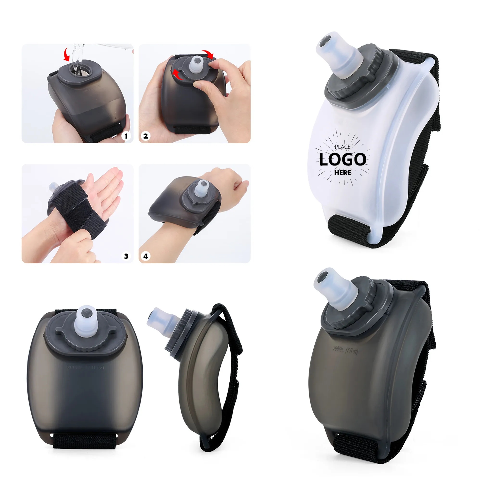 Silicone Running Folded Wrist Water Bottle 1