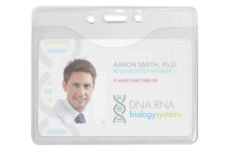 4.32" W x 4.00" H - Horizontal Clear Vinyl Badge Holder (Blank) 2