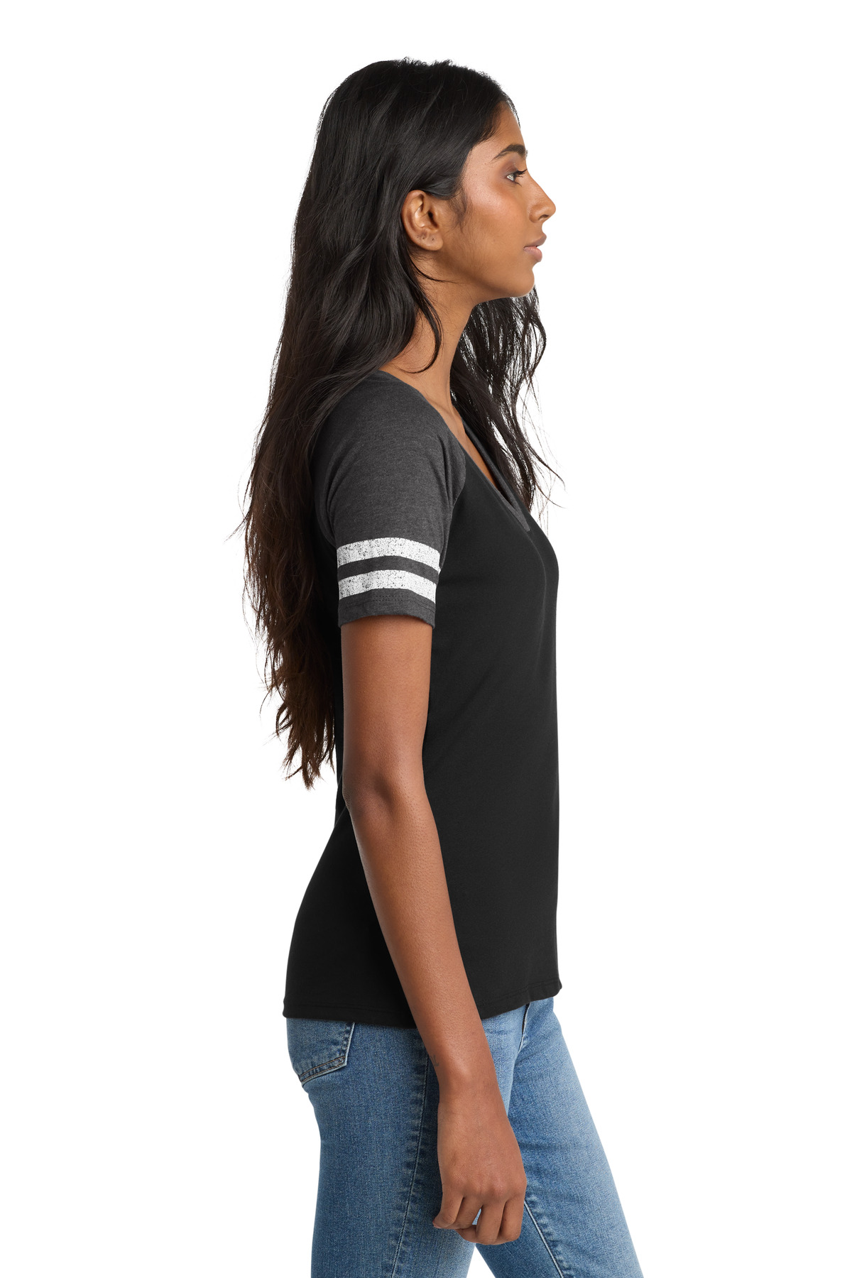 District Women's Game V-Neck Tee. DM476 41