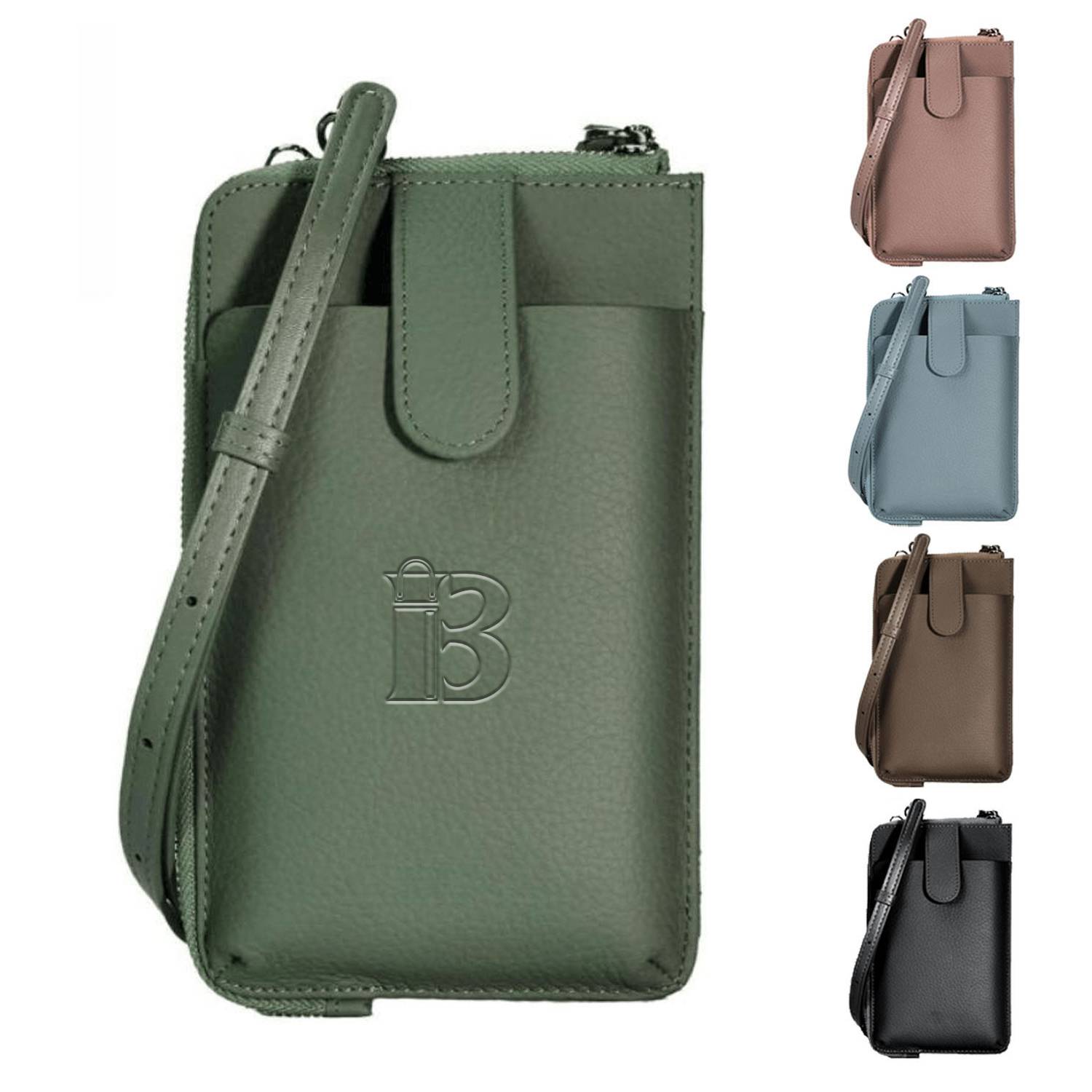 Genuine Leather Diagonal Cell Phone Bag 2