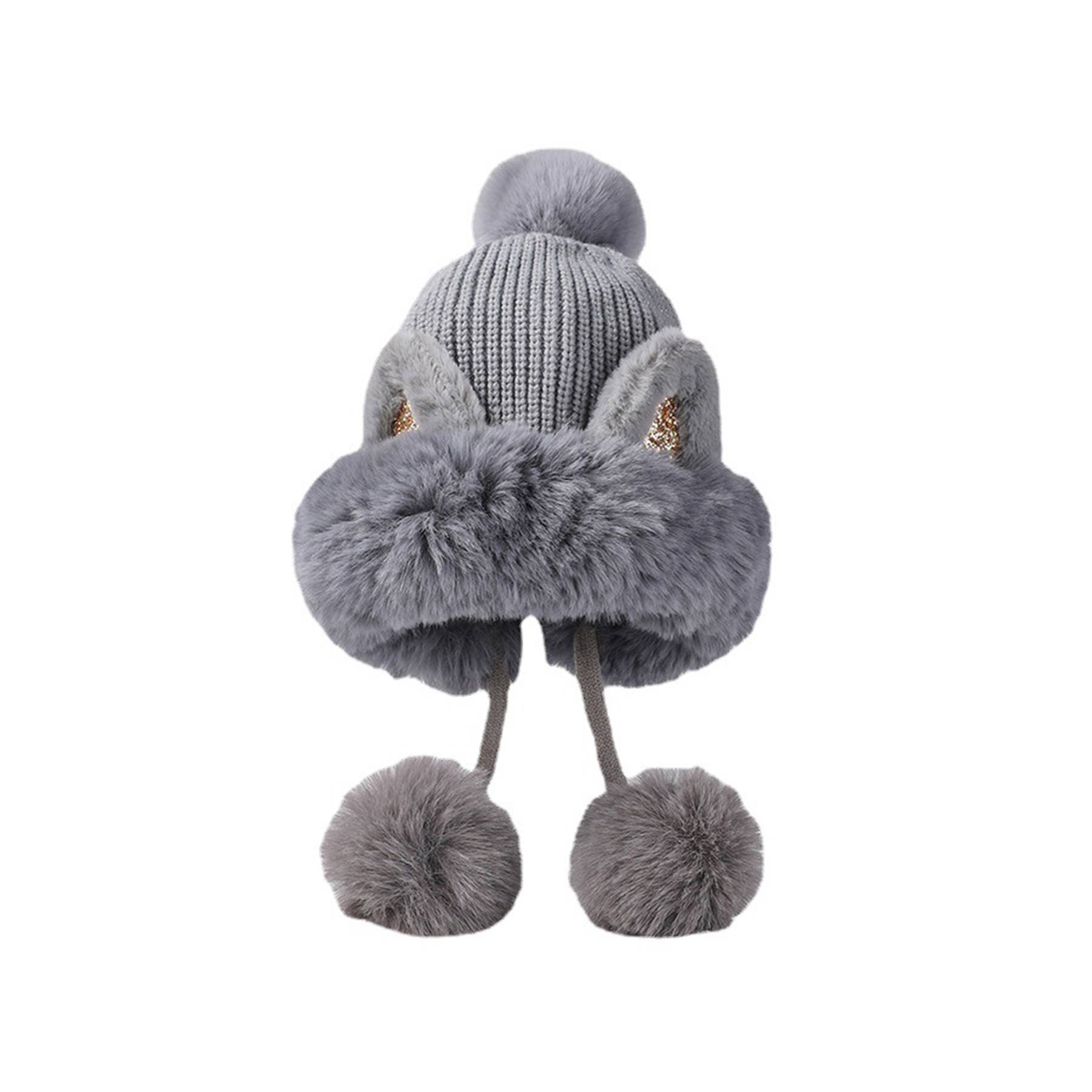 Women Winter Warm Cute Cat Ears Knitted Beanie Hat 3