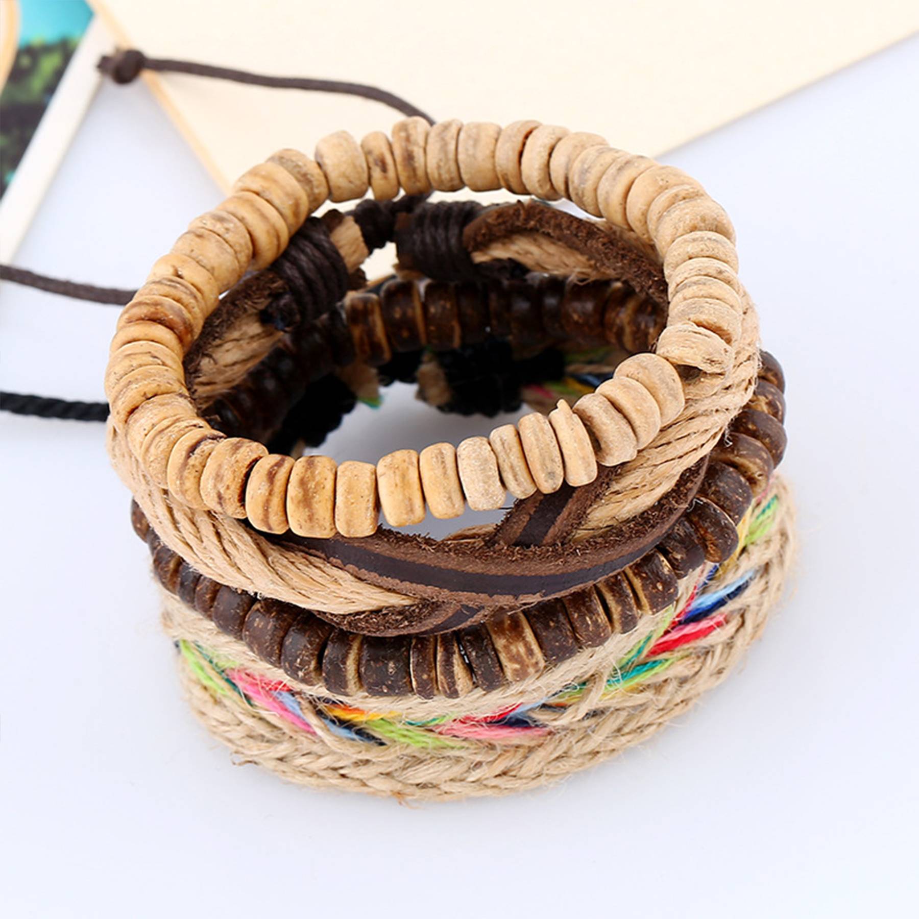 Jute Hand-woven vintage multi-layered bracelet 5