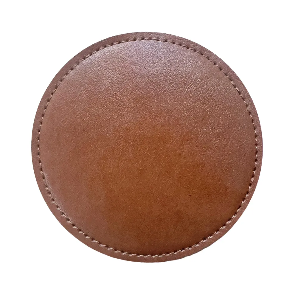 Round PU Leather Coaster Durable 3.95 Inch for Daily Use 7