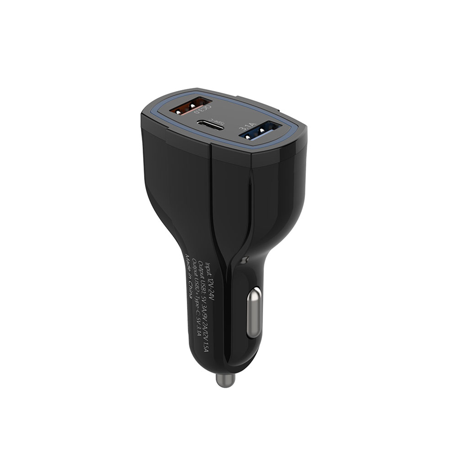 3 Ports USB + Type-C Car Charger, 35W 3