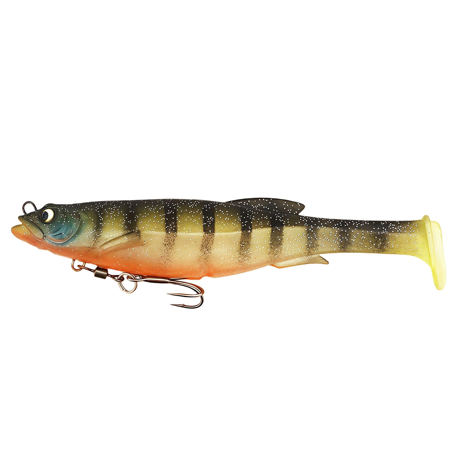 21g Lead-Free T-Tail Swivel Soft Bait Fishing Lure with Treble Hook for Saltwater 6