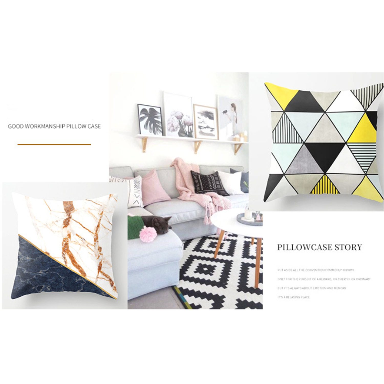 New Modern Minimalist Geometric Print Pillowcase 2