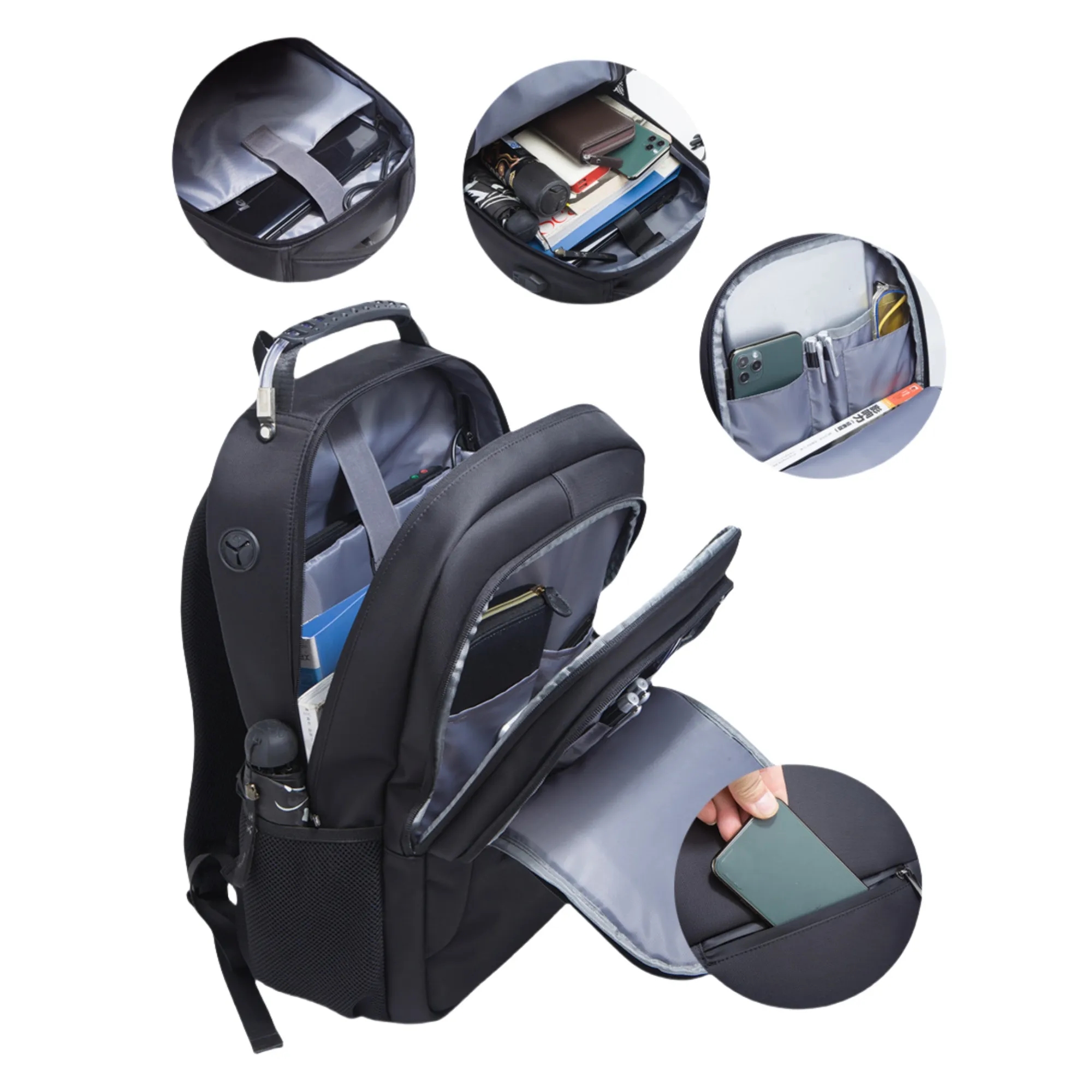 Customized Laptop Business Travel Backpacks With USB Port 3