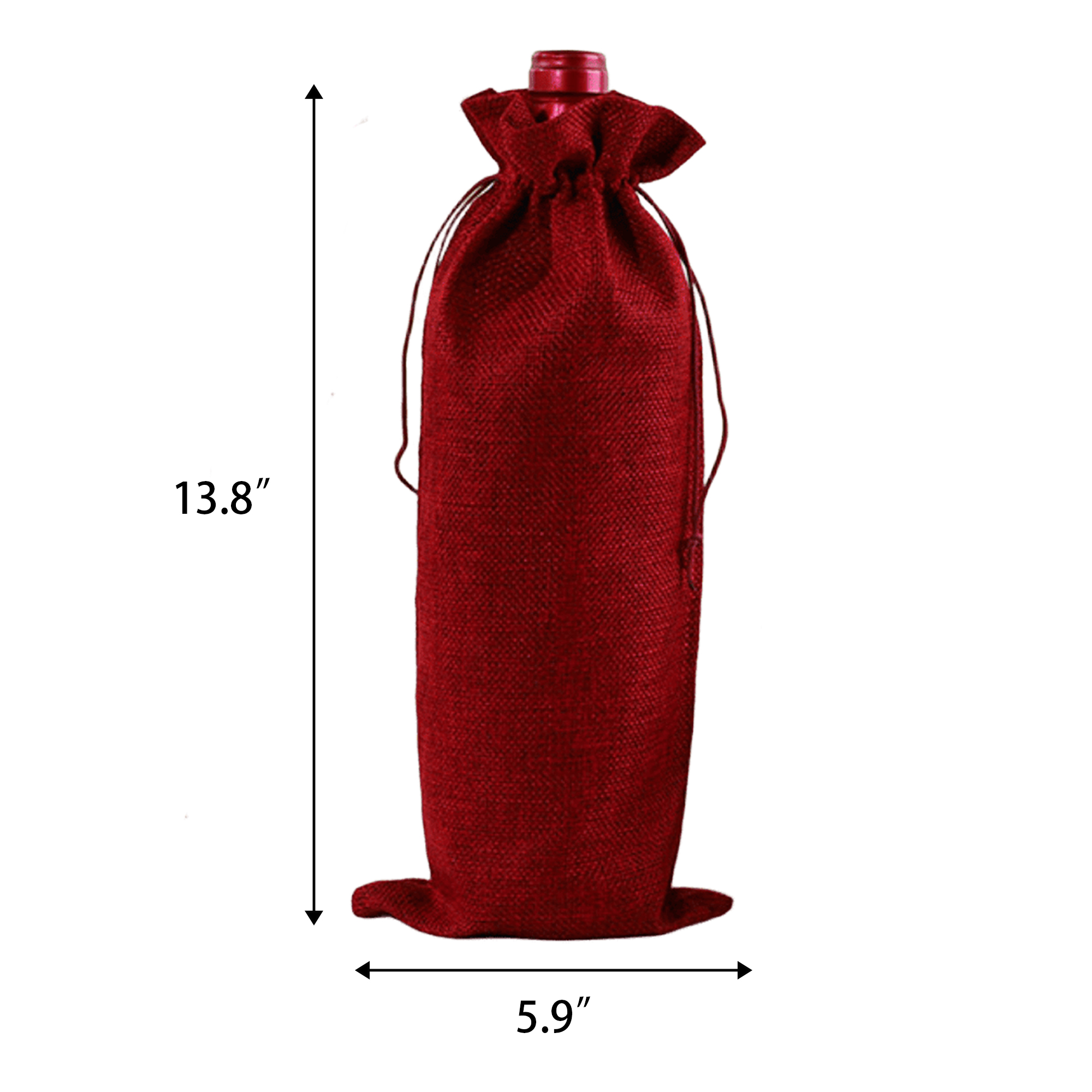 Burlap Wine Bottle Bags With Drawstring Party Favor 3