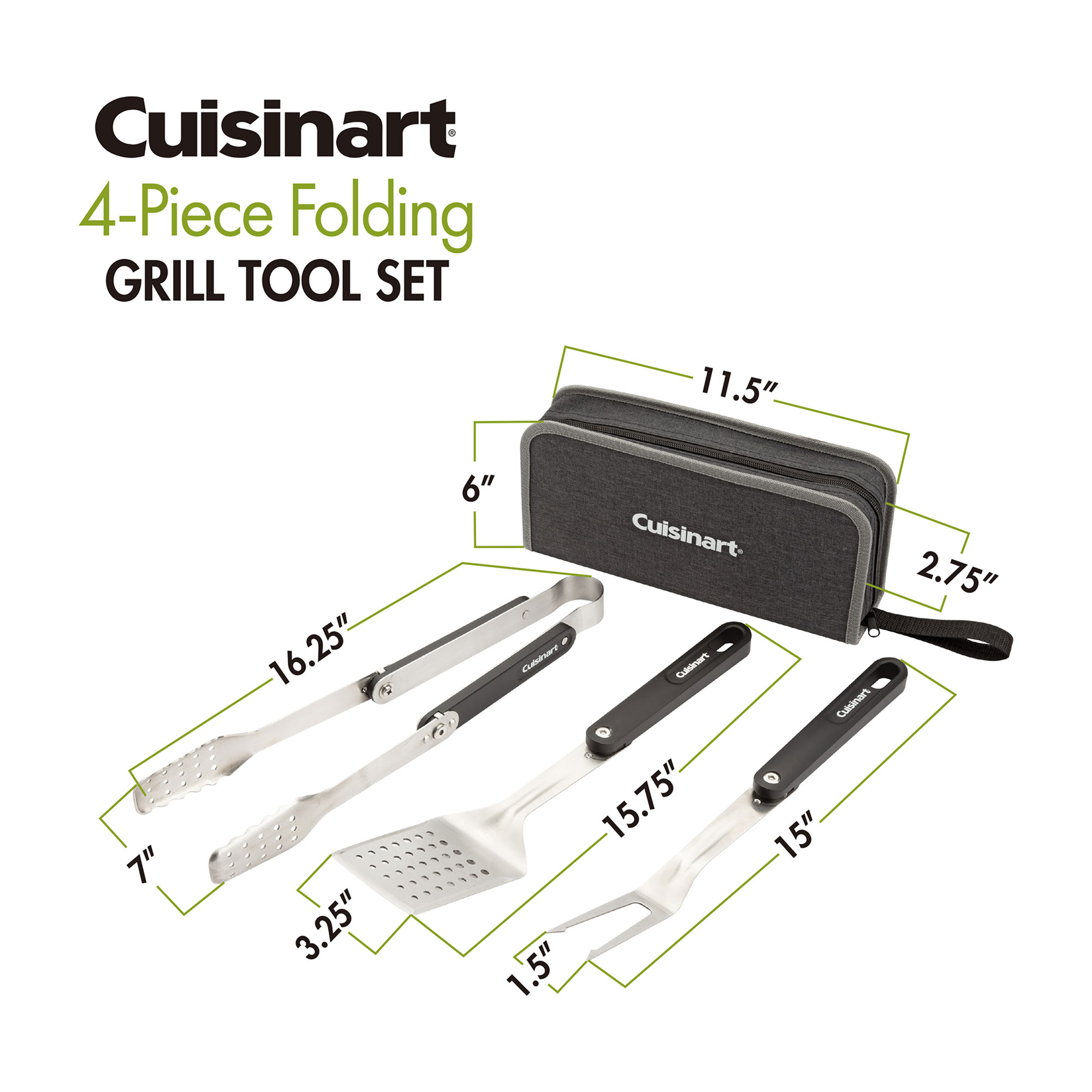 Cuisinart Outdoors® 4-Piece Folding Grill Tool Set 5