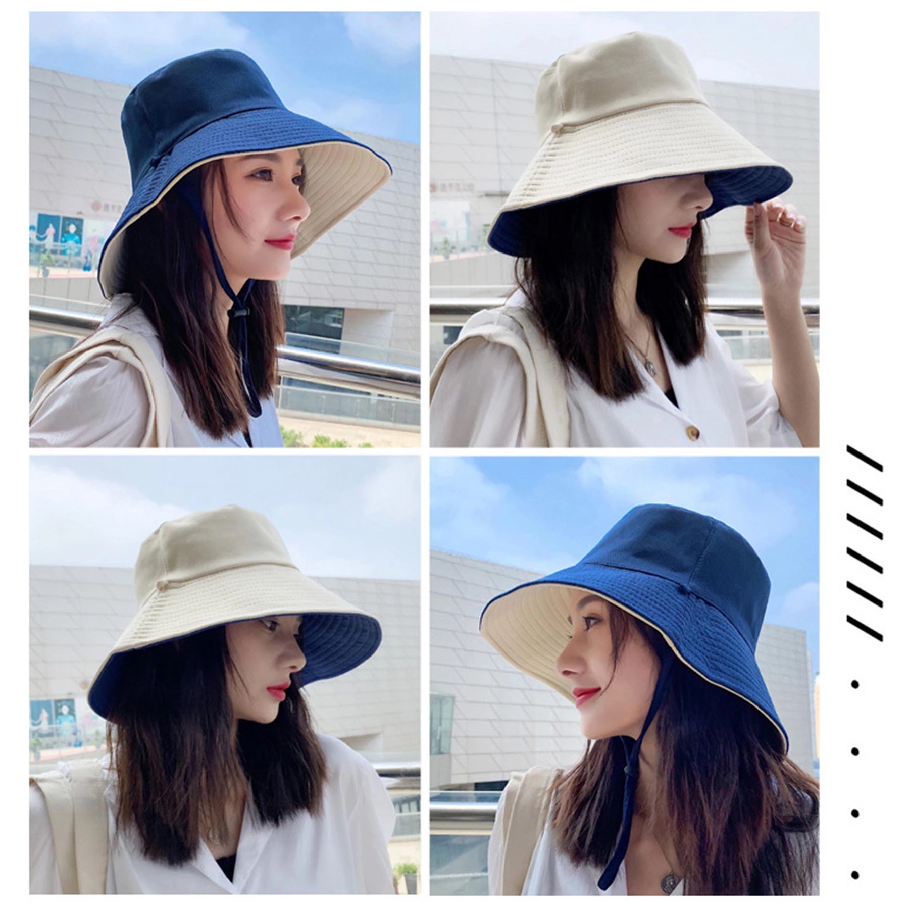 Japanese Wide Brim Bucket Hat 5
