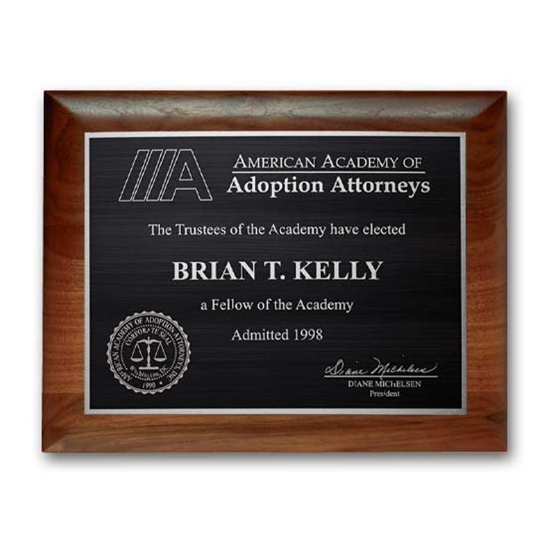 Etch/Antiqued Plaq - Walnut Rolled Edge 5