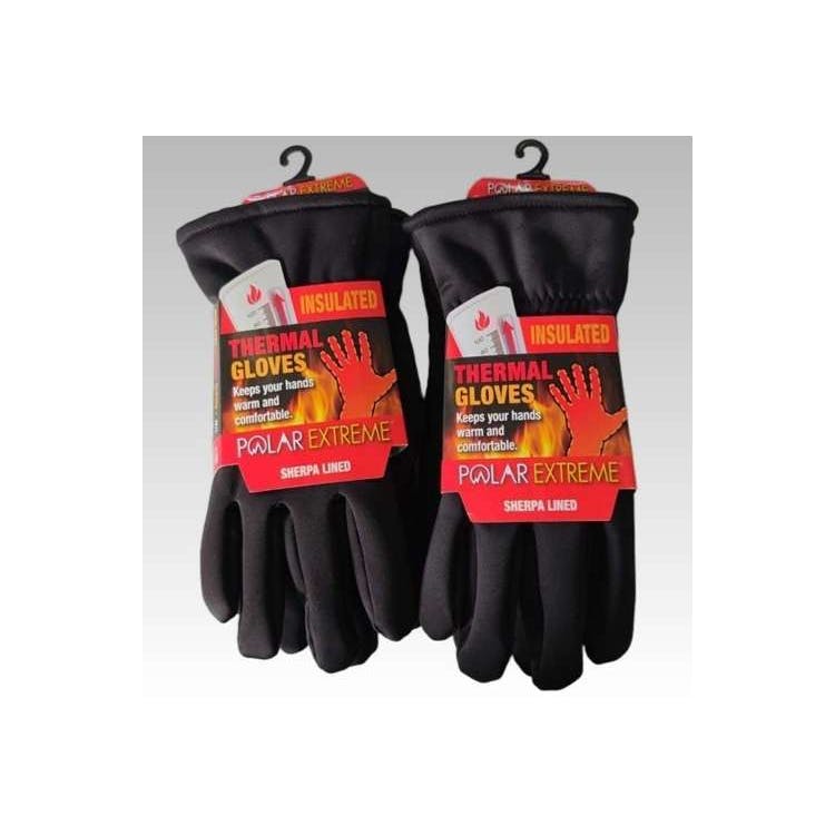 Men's Sherpa Lined Stretch Gloves Black 2