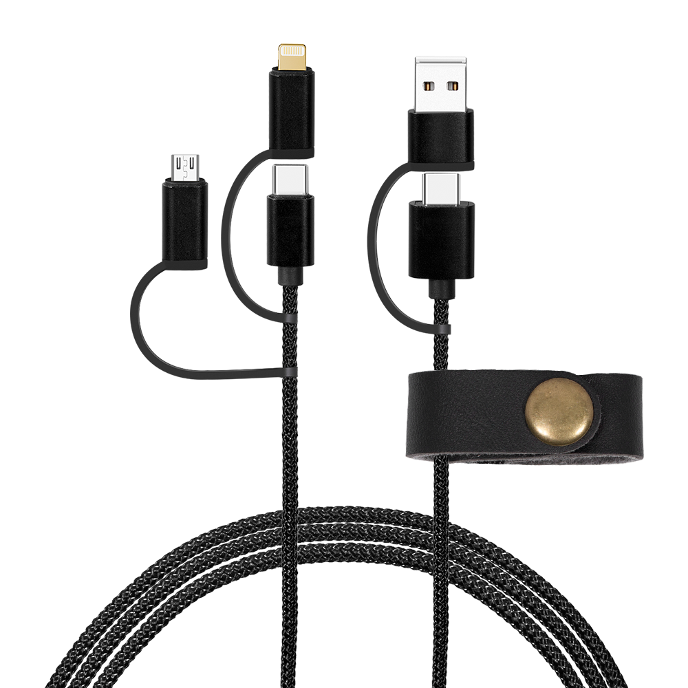 Bay Court 18W PD Braided Cable with Snap Cable Wrap