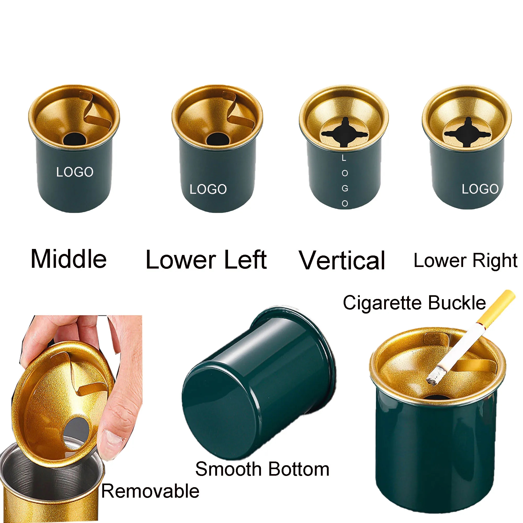 Spot Portable Stainless Steel Bucklle Ashtray 2