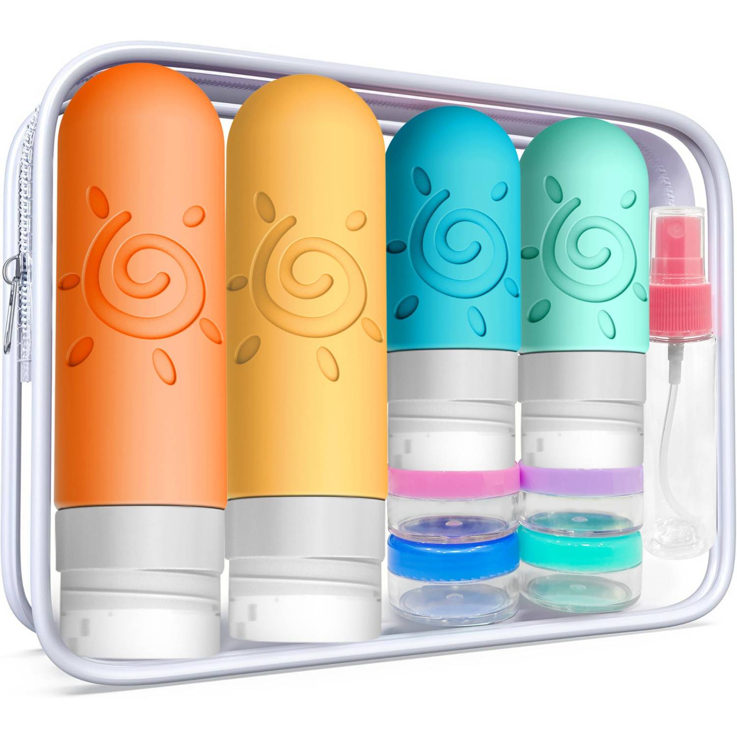 17 Pack Leakproof Silicone Travel Bottles Set 2